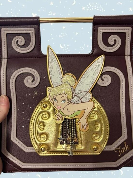 Danielle Nicole Handbags - RARE NWOT Beautiful Danielle Nicole x Disney Tinkerbell and lock brown faux leat